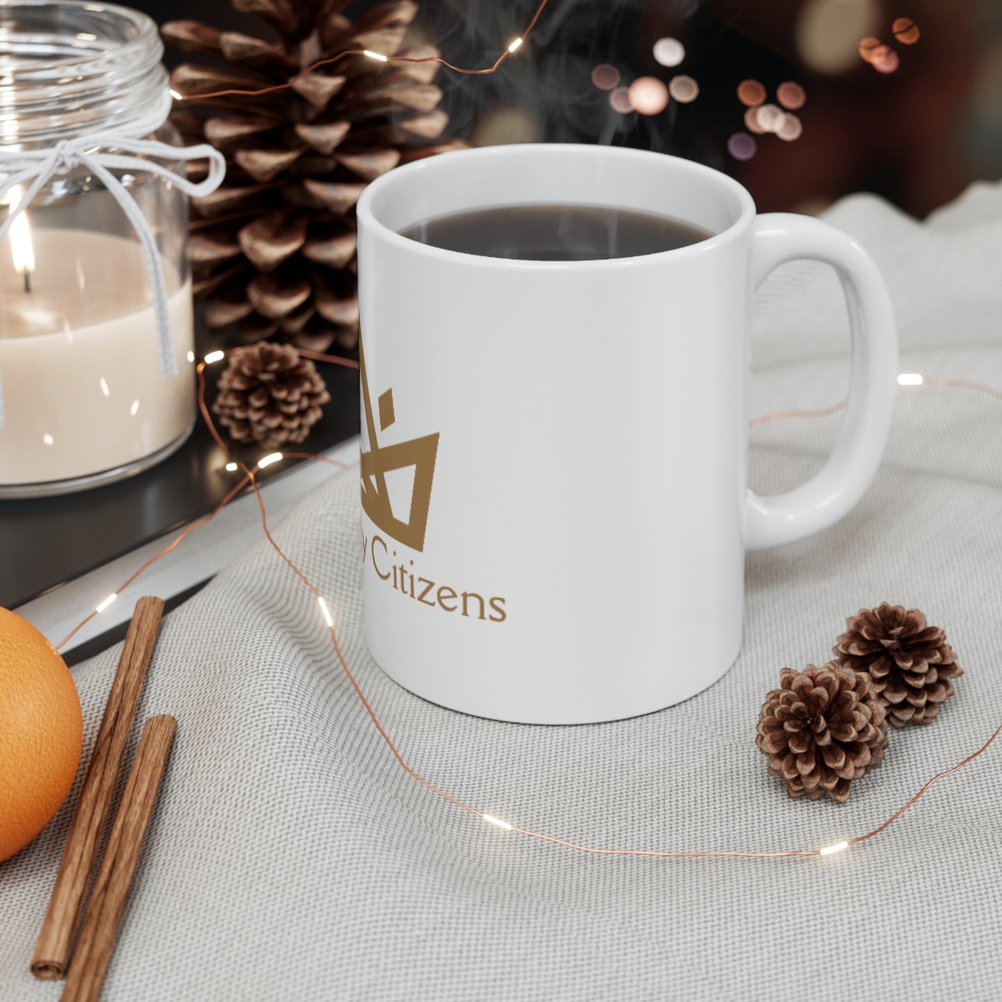 Heavenly Citizens Mug - 11oz Coffee Cup, Crown Design for Royalty Lovers, Unique Gift for Celebrations & Everyday Use